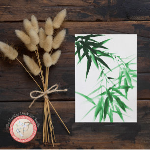 Green Bamboo Twig Postcard