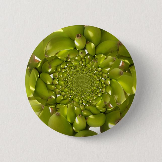 Green Banana Kaleidoscope Art Print/Graphic 2 Inch Round Button (Front)