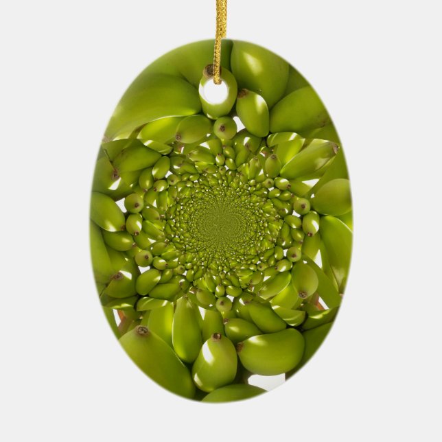Green Banana Kaleidoscope Art Print/Graphic Ceramic Ornament (Front)