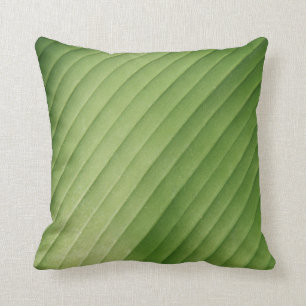 Green Banana Leaf Throw Pillow