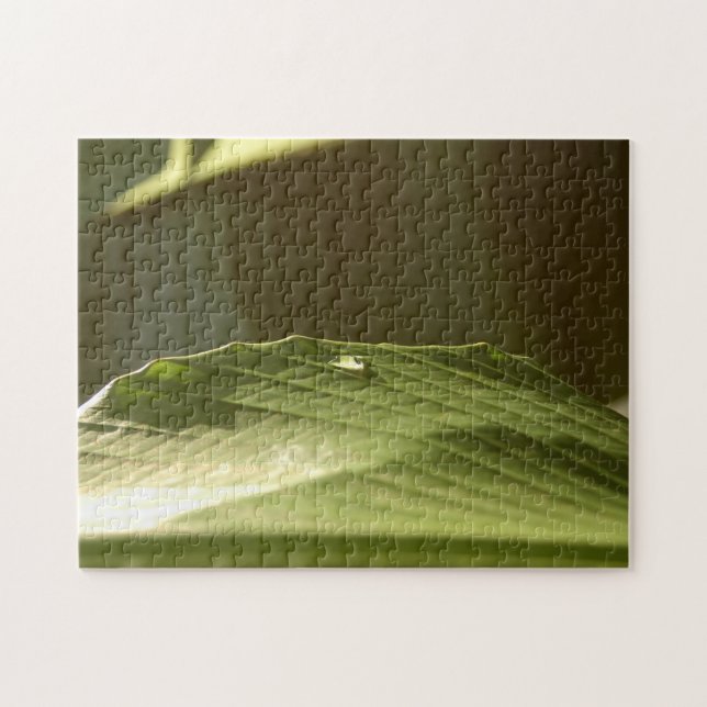 Green Banana Leaf with Water Droplet Colour Photo Jigsaw Puzzle (Horizontal)
