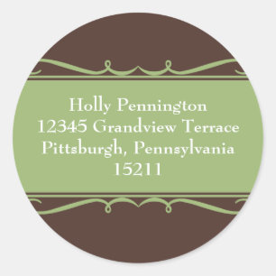 Green band flourish custom Christmas address label