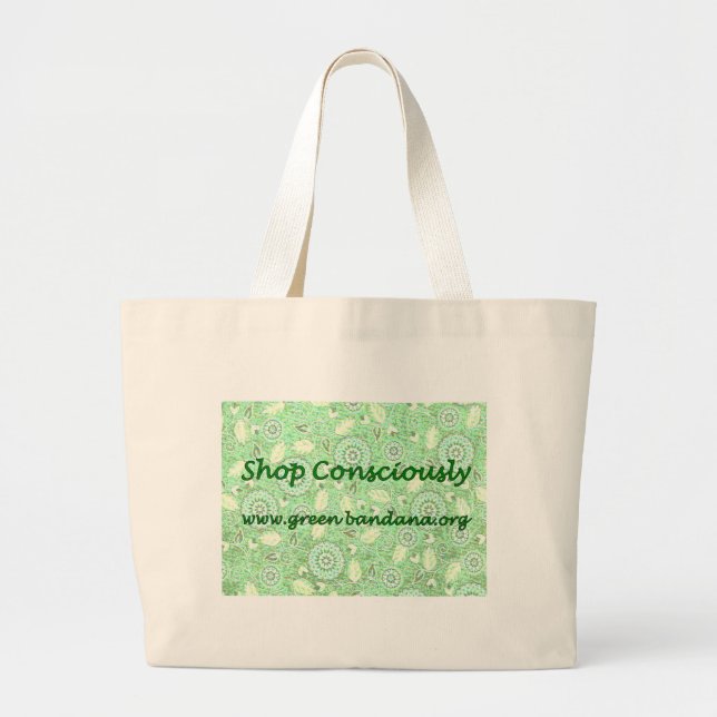 Green Bandana Large Tote Bag (Front)