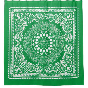 Green Bandana Pattern-4 Shower Curtain
