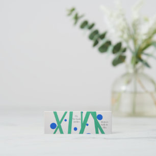 Green bars, blue circles Mom Mini Business Card