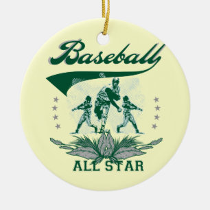 Green Baseball All Star T-shirts and Gifts Ceramic Ornament