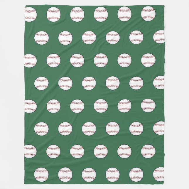 Green Baseball Fleece Blanket (Front)