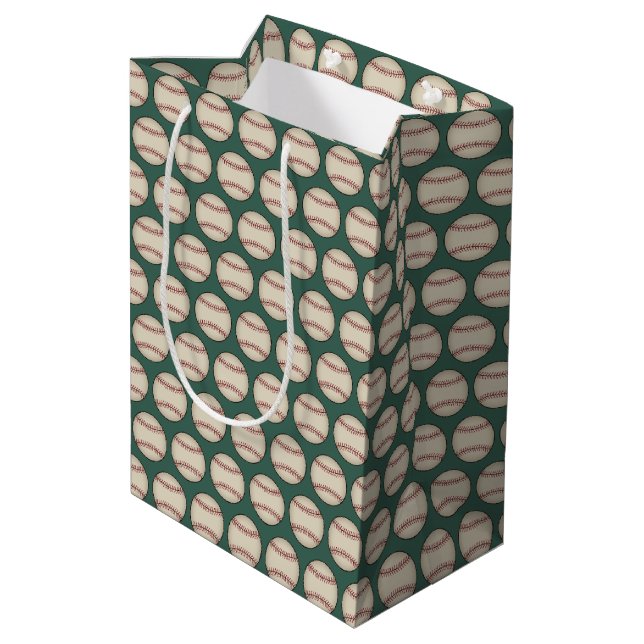 Green Baseball Gift Bag (Back Angled)
