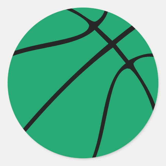 Green Basketball Sports Ball Player/Team Stickers (Front)