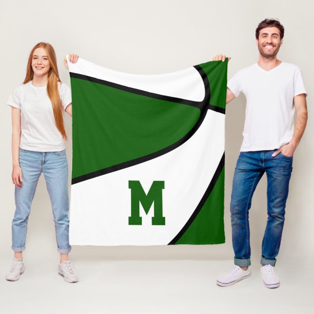 green basketball team colours athletic decor  fleece blanket (In Situ)