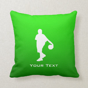 Green Basketball Throw Pillow