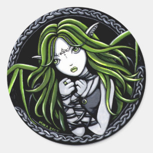 "Green Bat" 3" Round Stickers
