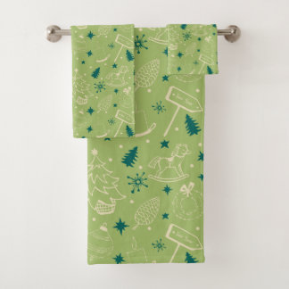 Green Bath Towels Set