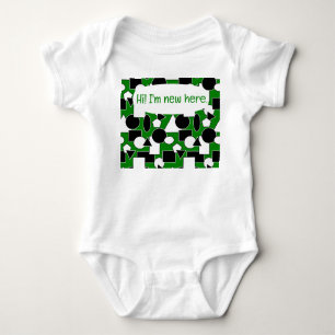 Green Bauhaus Collage  Baby Bodysuit