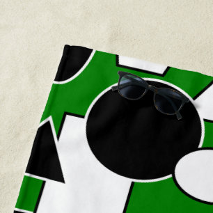 Green Bauhaus Collage  Beach Towel