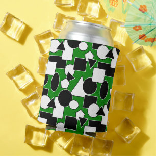 Green Bauhaus Collage Can Cooler