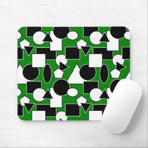 Green Bauhaus Collage Mouse Pad