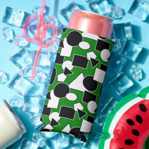 Green Bauhaus Collage  Seltzer Can Cooler