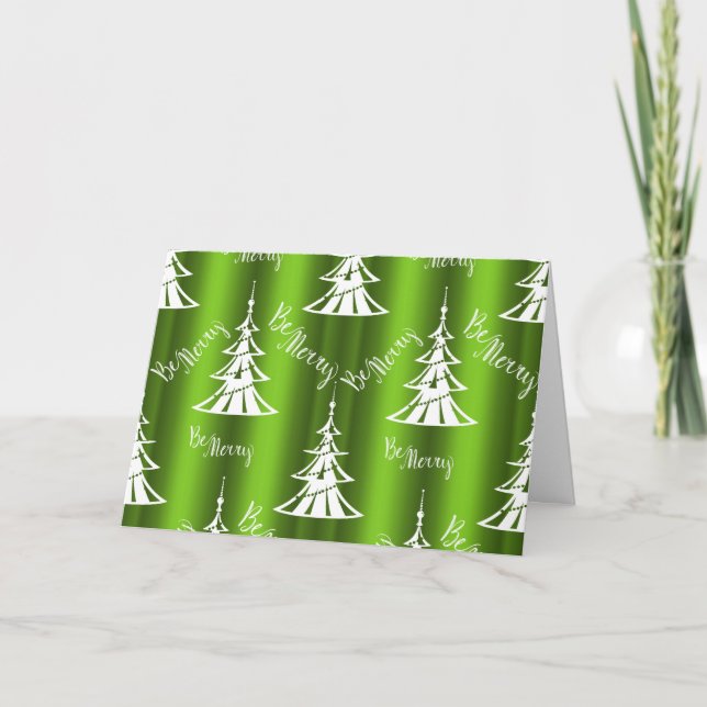 Green Be Merry Christmas Card (Front)