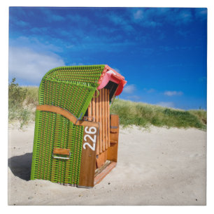 Green Beach chair at the North Sea Tile