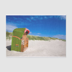 Green Beach chair at the North Sea Tissue Paper
