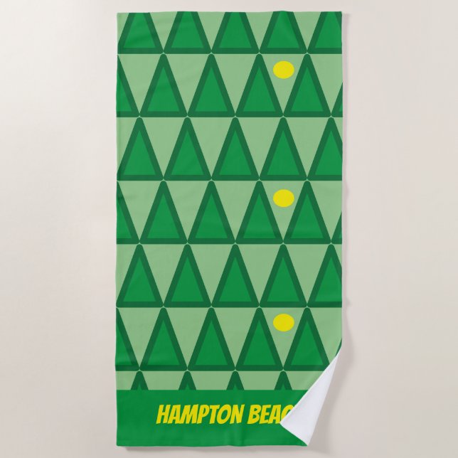 Green Beach Towel Customized Beach Name (Front)