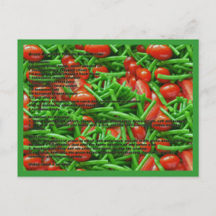 Green Bean and Tomatoes Recipe Postcard