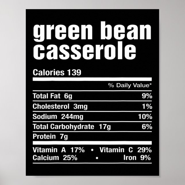 Green Bean Cerole Funny Thanksgiving Christmas Mat Poster (Front)