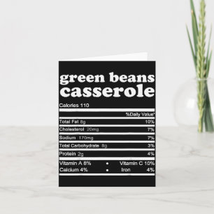 Green Bean Cerole Nutrition Facts Thanksgiving Nut Card
