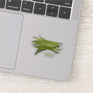 Green beans cartoon illustration 