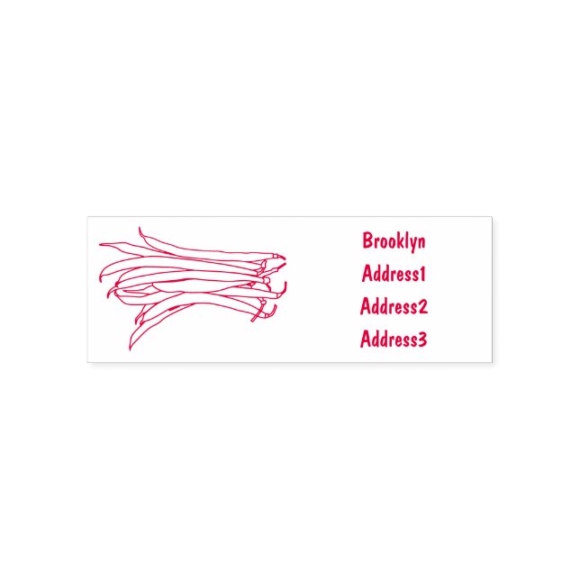 Green beans cartoon illustration self-inking stamp (Design)