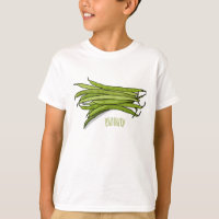 Green beans cartoon illustration