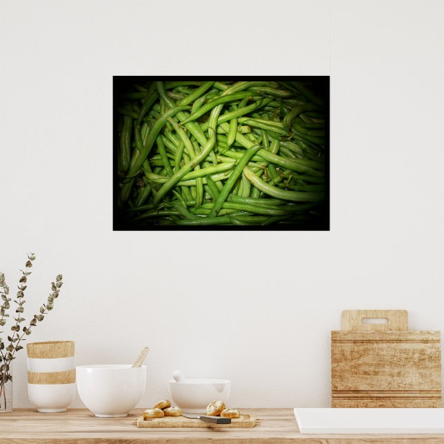 Green Beans in Spotlight Print (Kitchen)