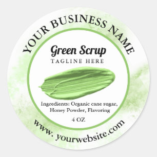 Green beauty product label classic round sticker