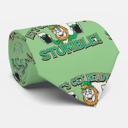 Green Beer Drinking Leprachaun St. Pat's Day Tie