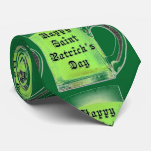 Green Beer Happy St. Patrick's Day Tie