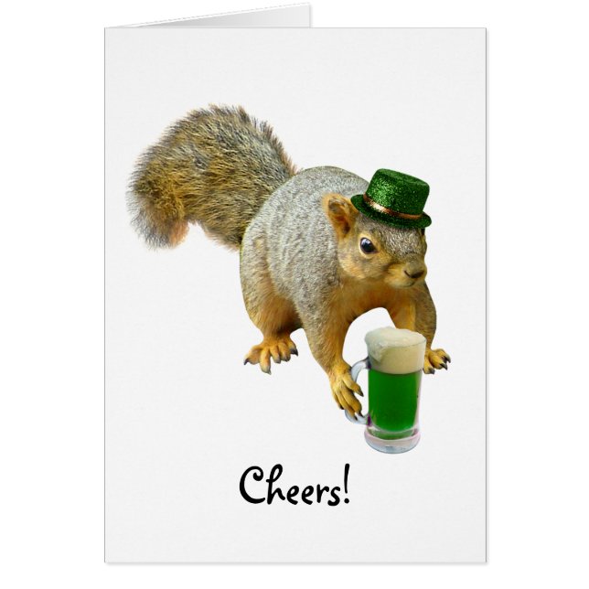 Green Beer Irish Squirrel Card (Front)