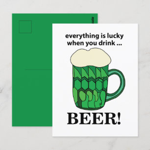 Green Beer Lucky St Patricks Day Green Beer Postcard