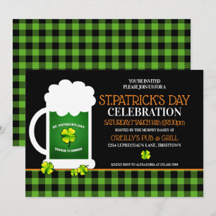 Green Beer St. Patricks Day fêtes Invitations