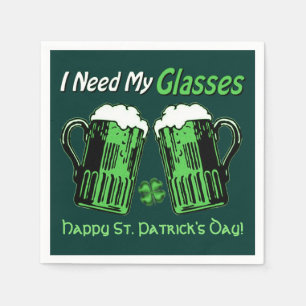 Green Beer St. Patrick's Day Green Napkins