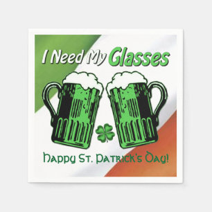 Green Beer St. Patrick's Day Irish Flag Napkins