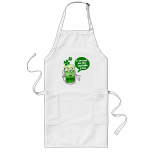 Green beer wants to be inside you long apron