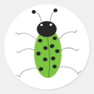 Green Beetle Classic Round Sticker