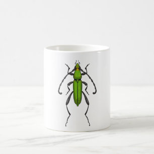 Green beetle coffee mug