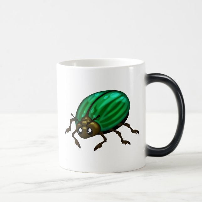 Green Beetle Morphing Colour Mug (Right)