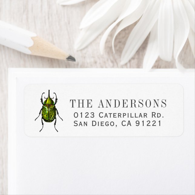 Green Beetle Return Address (Insitu)