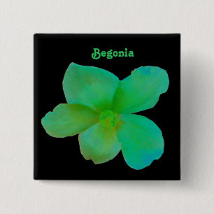 Green Begonia Customizable Button