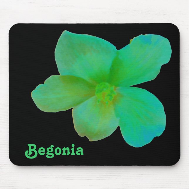 Green Begonia Customizable Mousepad (Front)