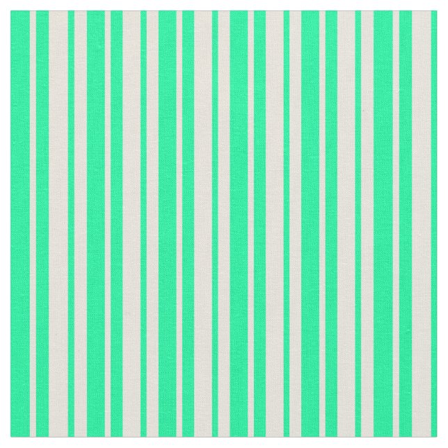 Green & Beige Coloured Stripes Pattern Fabric (Close Up)