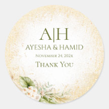Green & Beige Floral Islamic/Muslim Wedding couple